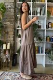 Paloma Bubble Hem Layering Dress Mocha